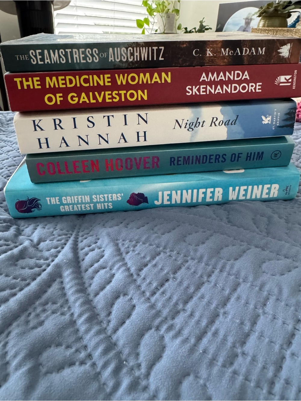 Five Fiction Books - Colleen Hoover, Kristen Hannah, Jennifer Weiner and more
